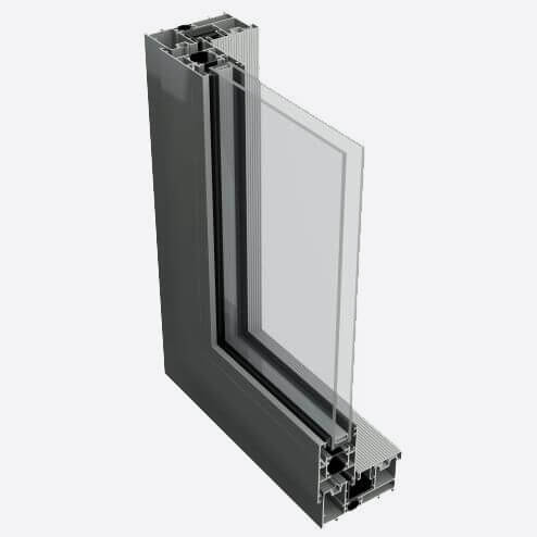 Aluminium lift and slide doors corner showpiece