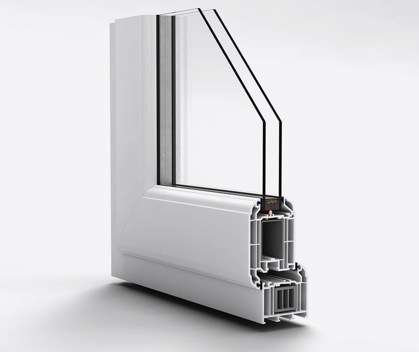 A cut profile side image of a window.