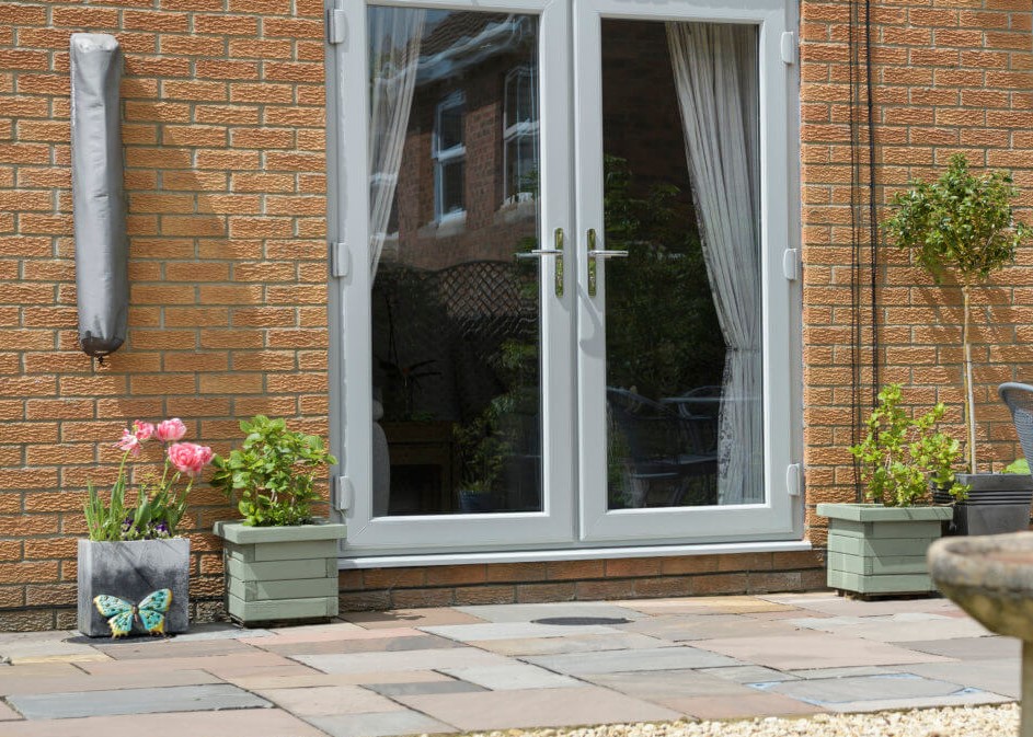 Grey French doors