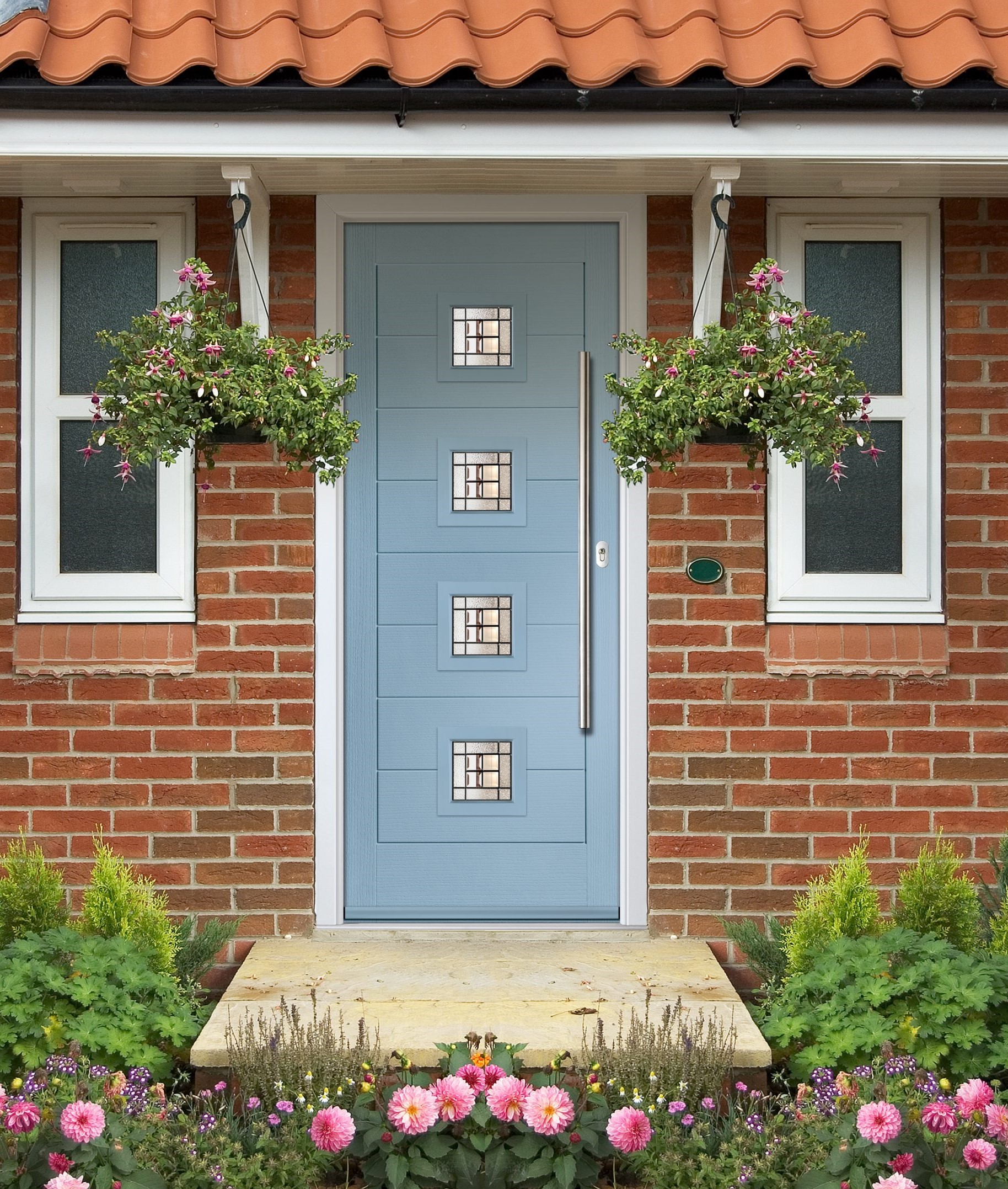 light blue composite doors