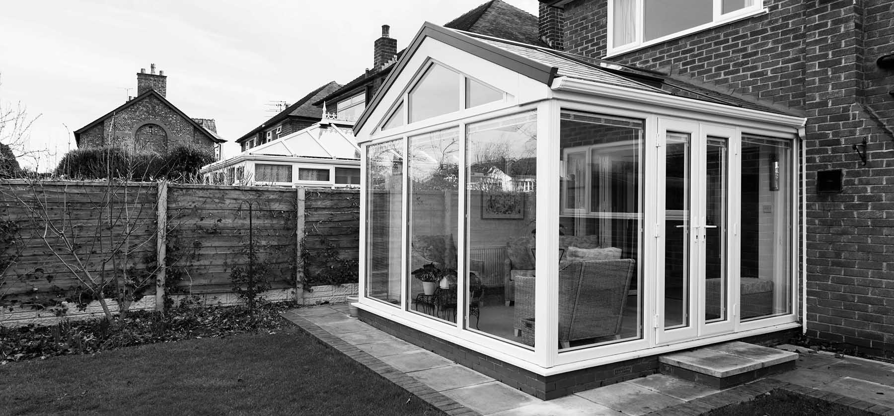 Ultraroof Tiled Conservatory Roof on a small conservatory viewed from a garden